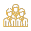 Three businesspeople icon symbolizing teamwork and collaboration.