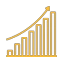 Golden bar chart icon showing upward growth trend.