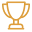 Golden trophy cup icon symbolizing success and achievement.